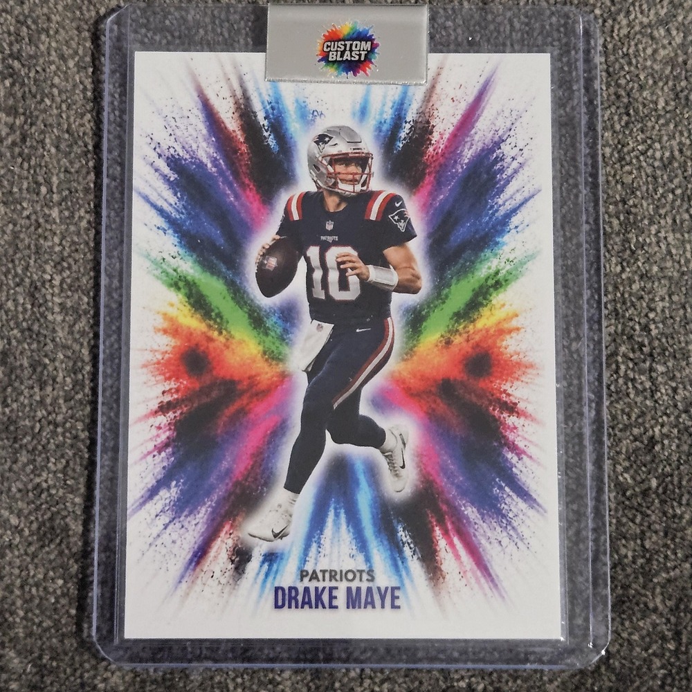 Drake Maye CUSTOM Fan-Art Made Football Card New England Patriots